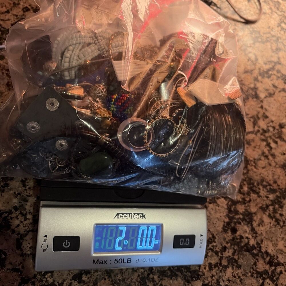 2 lbs of Mystery Jewelry Mixed Lot Necklaces, Earrings, Etc